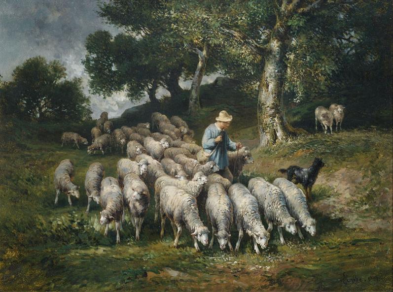 800px Louis Robbe (attr) Schafherde in hgeliger Landschaft